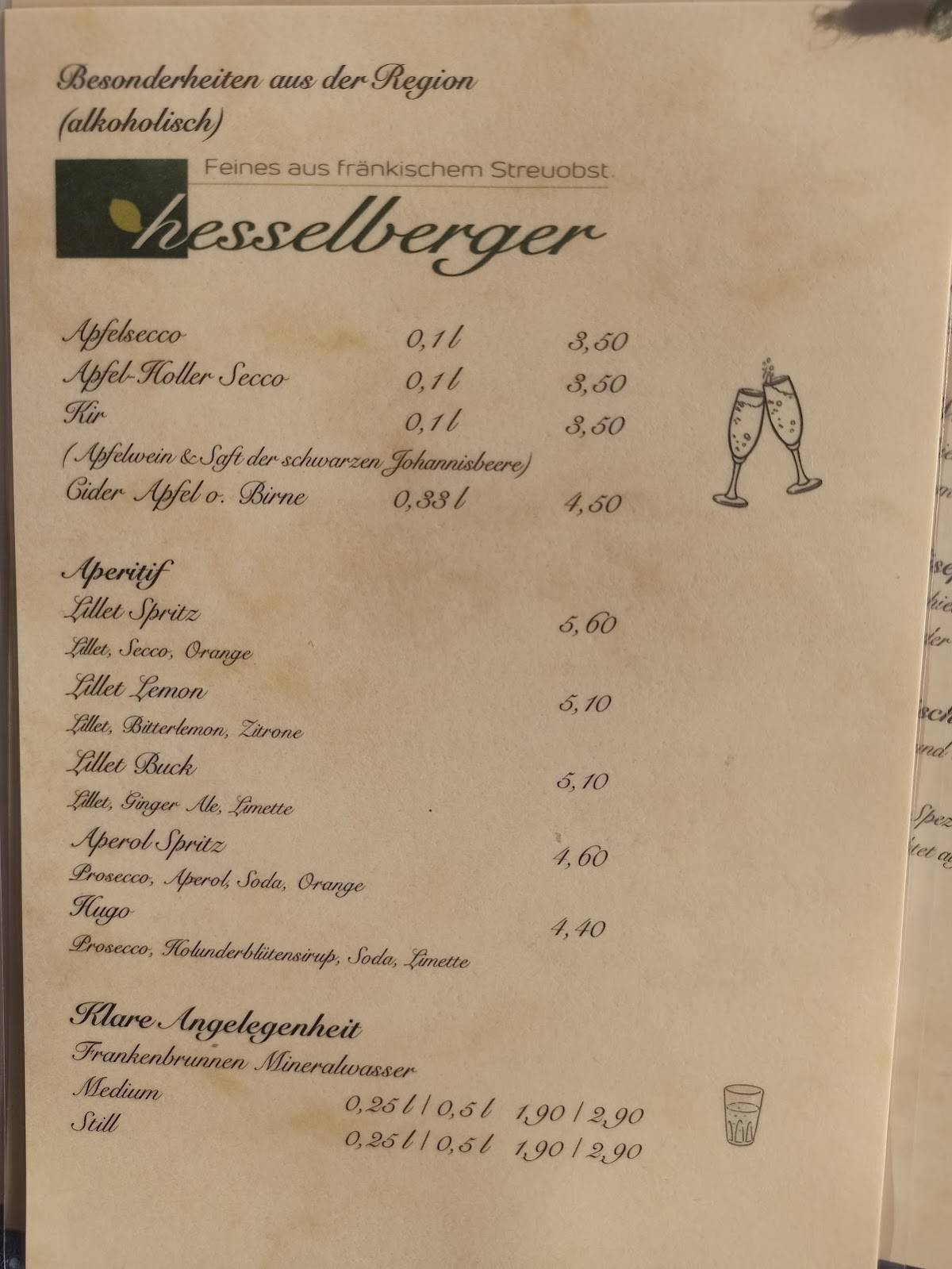 Getränkekarte Seite 2